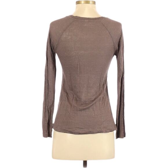 AG Jeans Long Sleeve Asymmetric Knit Top S Brown - Picture 2 of 3